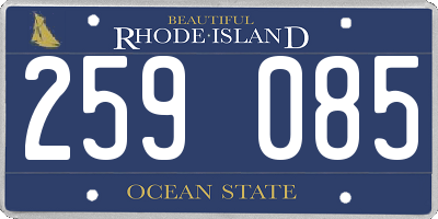 RI license plate 259085