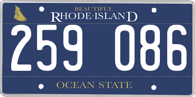 RI license plate 259086