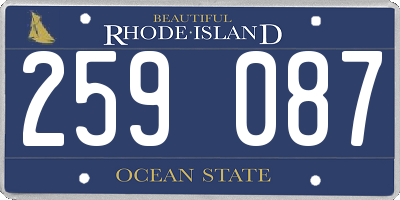 RI license plate 259087