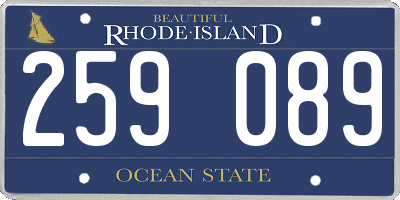 RI license plate 259089