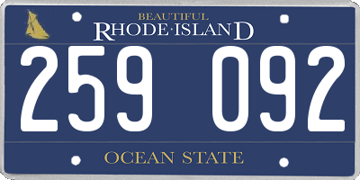 RI license plate 259092