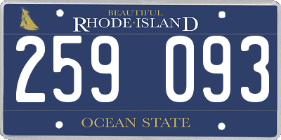RI license plate 259093