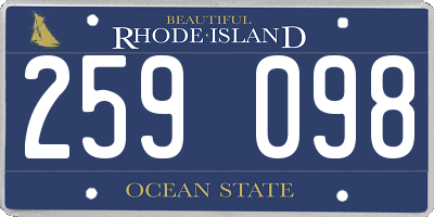 RI license plate 259098