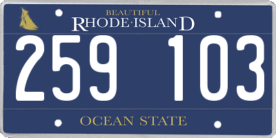 RI license plate 259103
