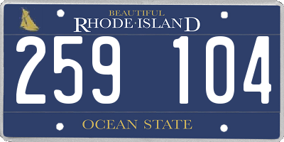 RI license plate 259104