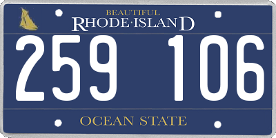 RI license plate 259106