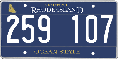 RI license plate 259107