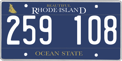 RI license plate 259108