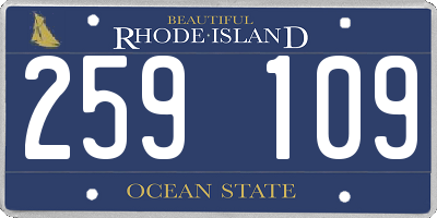 RI license plate 259109