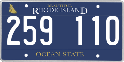 RI license plate 259110