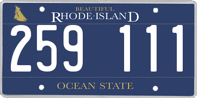 RI license plate 259111