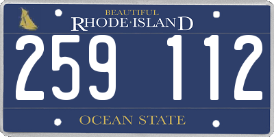 RI license plate 259112