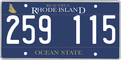RI license plate 259115
