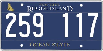 RI license plate 259117
