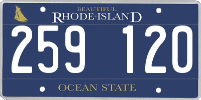RI license plate 259120