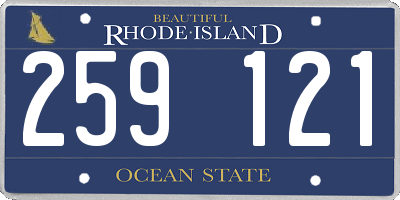 RI license plate 259121