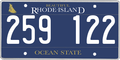 RI license plate 259122