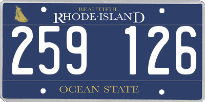 RI license plate 259126