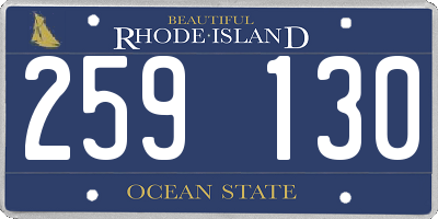 RI license plate 259130