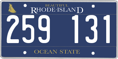RI license plate 259131