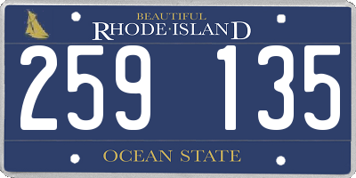 RI license plate 259135