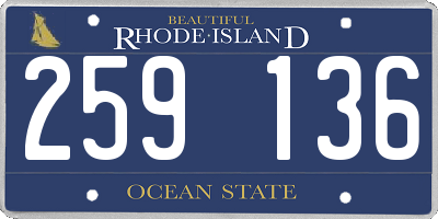 RI license plate 259136
