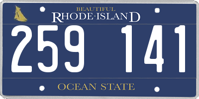 RI license plate 259141
