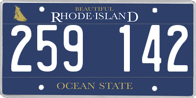 RI license plate 259142