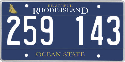RI license plate 259143