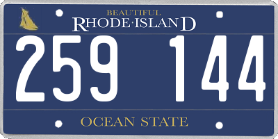 RI license plate 259144