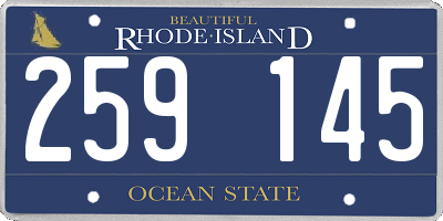 RI license plate 259145