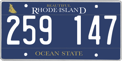 RI license plate 259147