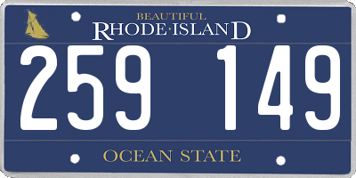 RI license plate 259149