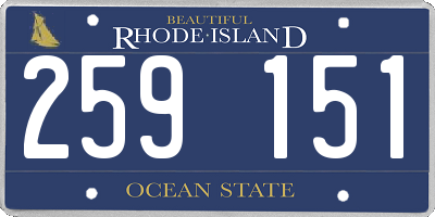 RI license plate 259151