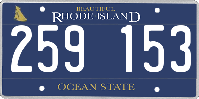 RI license plate 259153