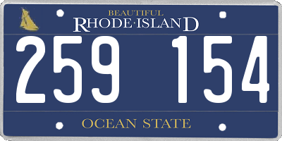 RI license plate 259154