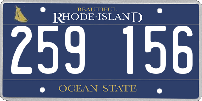 RI license plate 259156
