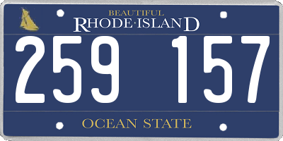 RI license plate 259157