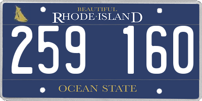 RI license plate 259160