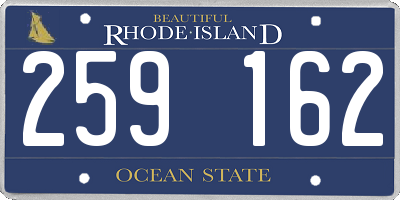 RI license plate 259162