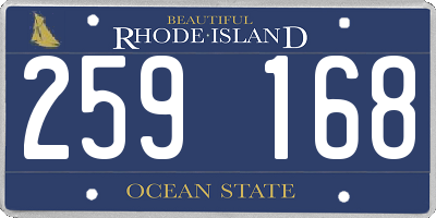 RI license plate 259168