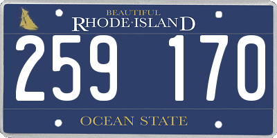 RI license plate 259170