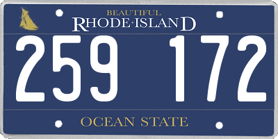 RI license plate 259172