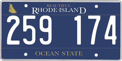 RI license plate 259174