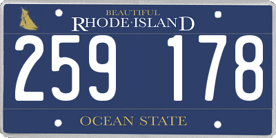 RI license plate 259178