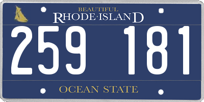RI license plate 259181