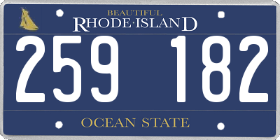 RI license plate 259182