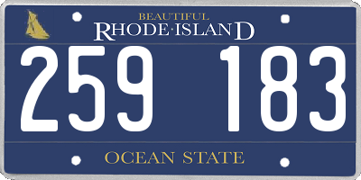 RI license plate 259183