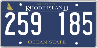 RI license plate 259185