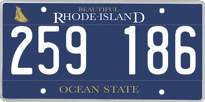 RI license plate 259186